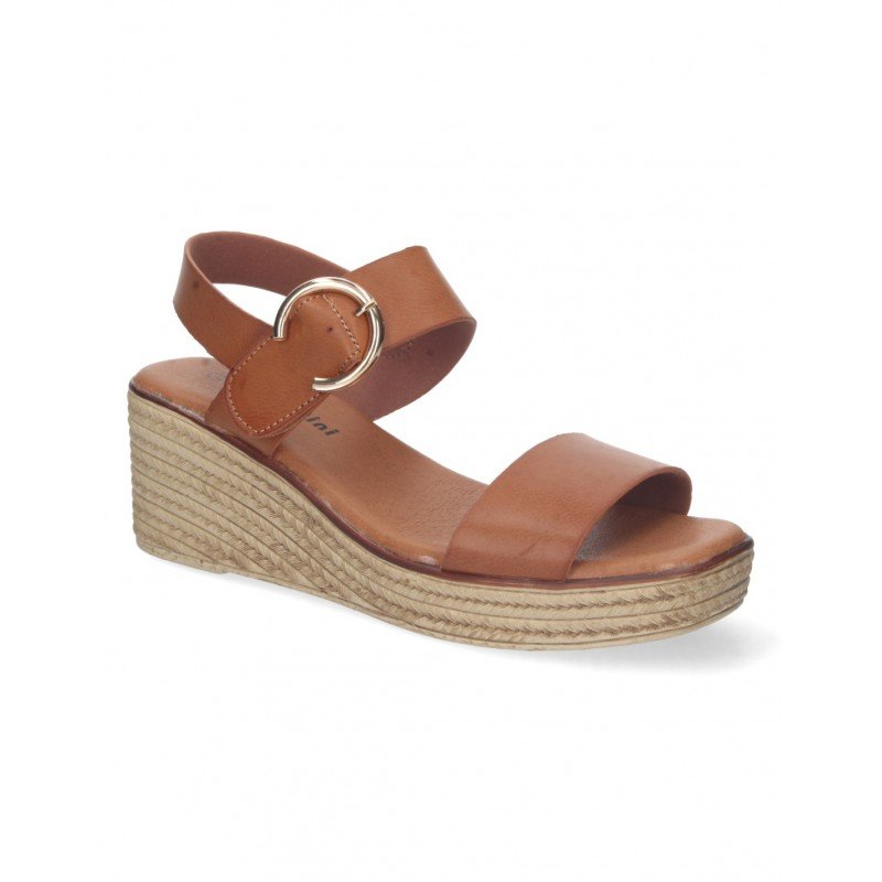 Sandalia cuña  mujer L762 Camel CMSport