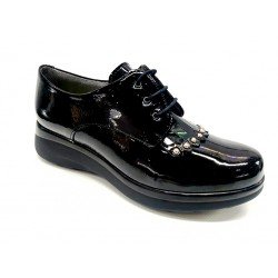Zapato cordón flecos negro pitillos | cm sport&shoes vista 2