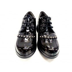 Zapato cordón flecos negro pitillos | cm sport&shoes vista 3